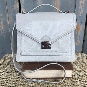 Loeffler Randall Medium Rider Lizard Embossed Leather Satchel